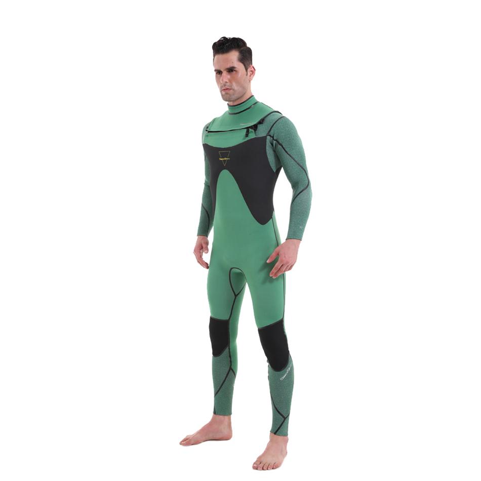 Seackin Mens 4/3mm Νεοπρένιο μπροστινό φερμουάρ Wetsuit