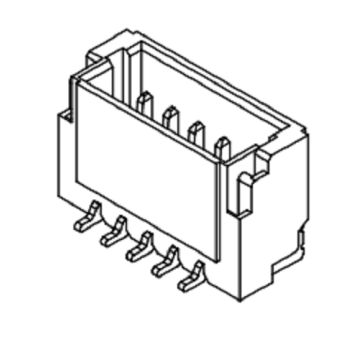 1,00 mm pas 180 ° à une seule rangée Wafer-SMT AW1002V-S-XP