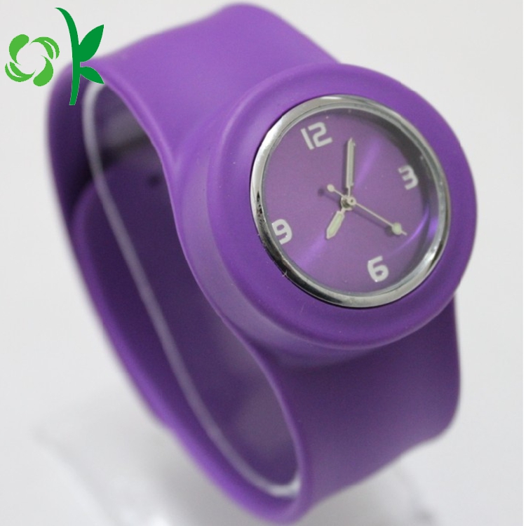 Simple High-quality Silicone Slap Bracelet with Watch
