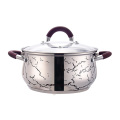 Purple induction cookware set dish with lid