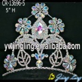 Venta al por mayor de la serie AB Rhinestone Flower Pageant Crown