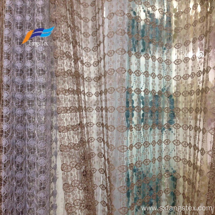 Fancy Embroideted Sheer Voile Window Curtain Fabric