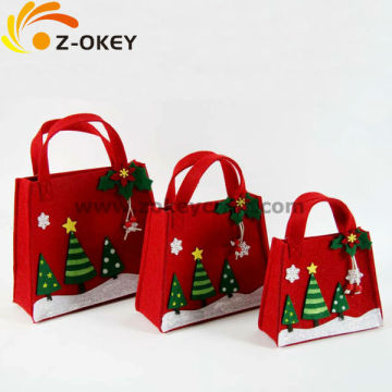 Red felt decorative bag for Christmas
