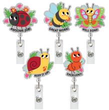 Retractable Rhinestone Badge Holder for Nursing and Identification Cards