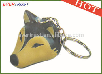 keychain pu stress keychain wolf keychain