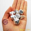 Набор кубиков из твердого металла Bescon Shiny Silver-Ore Lode, Полиэдральный RPG 7-Dice Набор из необработанного металла