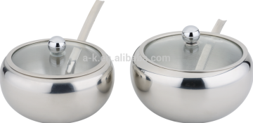 Stainless steel hot sale sugar bowl