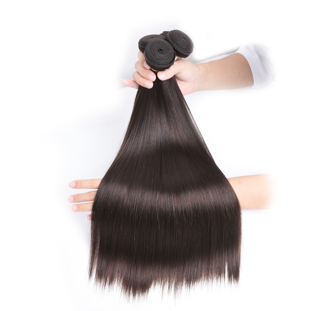 10A Cheap 2# And 4# Brown Hair Bundles No Tangle No Shed Very Soft , 10-30 Inch Brown Color 100% Brazilian Human Hair
