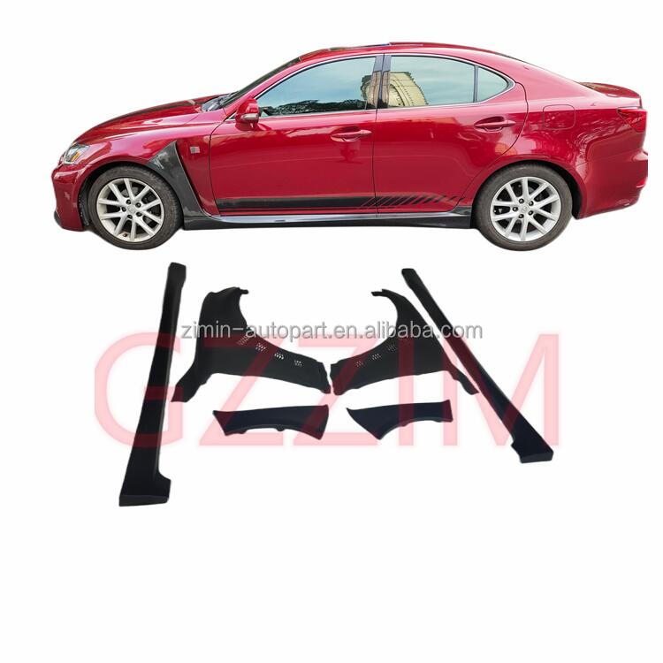 PP Plastic Front & Rear Bumper Side Skirt Fender Body Kits Upgrade Parts For Lex*s IS 2006-2012 upgrade to GSF