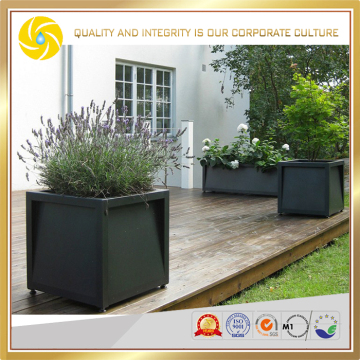 Black Painting Large Cubic Outdoor Modern Plant Pot