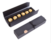 Ribbon tied Gift Boxes For 6pcs Chocolate Packaging