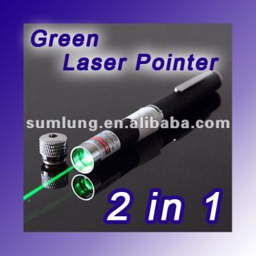 2 in 1 Green Laser Pointer & Kaleidoscopic morphing Effects Pen 50mW.E