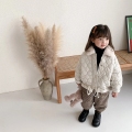 Manteau en coton pour enfants d&#39;hiver Couleur de couleur unie épaissie