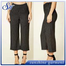 2017 new fashion ladies straight wide leg capri pants