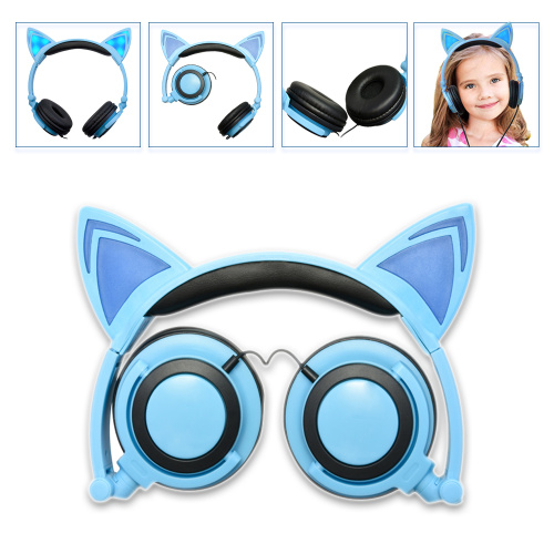 Private Mold Patented Wired Glowing Cat Ear Headphones