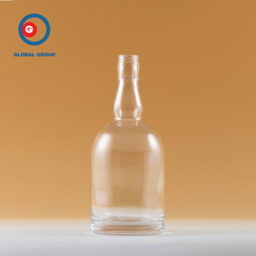 Vodka Bottle Round Shape Transparent Clear Glass
