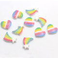 Perle de résine Cabochon rayée coeur étoile filante populaire pour la décoration artisanale ou les enfants jouet bricolage ornements perle charmes