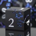 Flower Featured Solid Metal DND Dice Set of 7 PCS, Flower Metallic DND Dice Set for Dungeons and Dragon Tabletop Game
