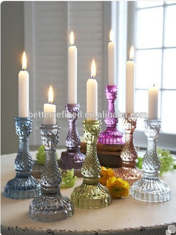 colored glass candle stick bella candle holders