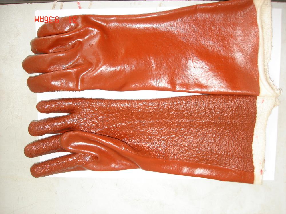 Brown PVC Heavy Duty Terry Toweling Liner gloves