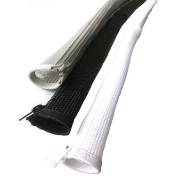 Zipper cable sleeve braided wrap