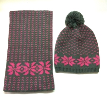 Snowflake Knitted Hat and Scarf