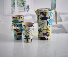 100% degrable bamboo fiber 2L pitcher with 4pcs cup