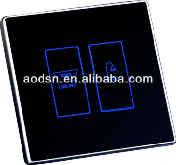 2 gang intelligent touch panel light switch/hotel smart light switch