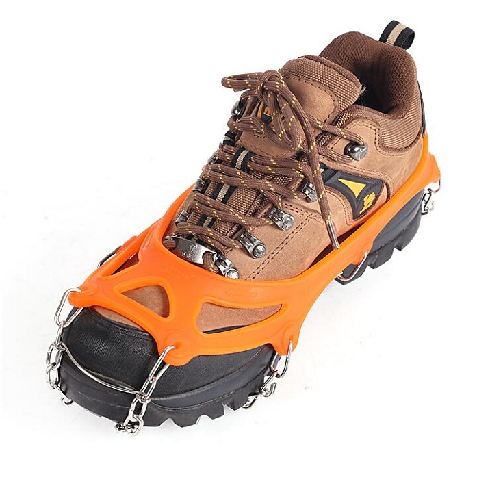 Crampons Ice Cleats Traction Snow Grips for Boots Shoes, Anti Slip Upgraded 19 Walk Traction Ice Cleat Spikes Crampons
