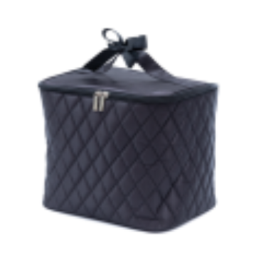 Black microfiber cosmetic bag handbag