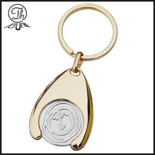 Champagne gold trolley coin metal key fob