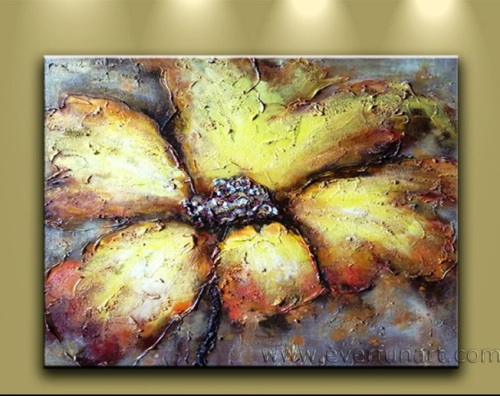 Modern Hand-Painted Wall Floral Art Oil Painting (FL1-016)