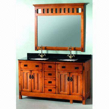 Wooden Bathroom Cabinet, Composed of Mirror, Vanity Top, Basins, Sinks, Faucets and Cabinets