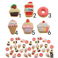 Dulce Donut Cake Resina Charms Summer Artificial Sweet Cone Crafts Diy Art Decor Niños Cocina Jugar Juguetes Niñas Horquilla Ornamen