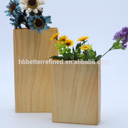 Quadratische Glasblumenvase in Marmoroptik