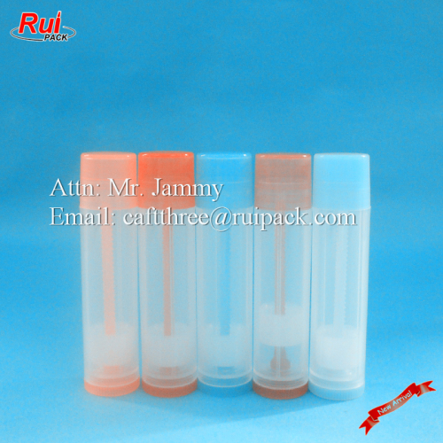 Popular China made 4.5g natural lip pomade container, orange color lipstick tube