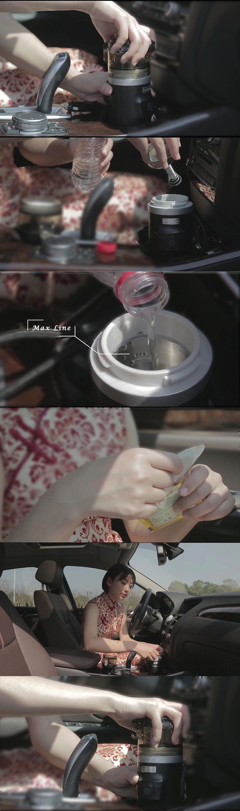 mini camp portable for car use 12V electric espresso coffee maker set for coffee pod or ground coffee in fast cooking