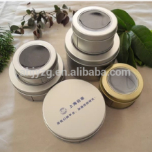 metal round watch box with pvc window for watch box promotion