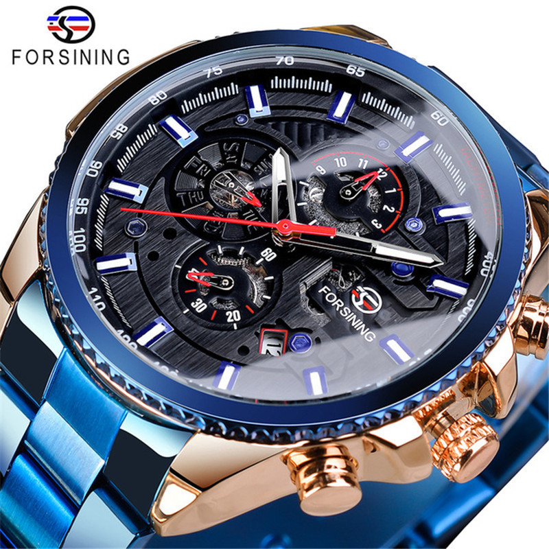 New Luxury Sport Watch with Three Dial Calendar Display and Stainless Steel Band - Latest Arrival
