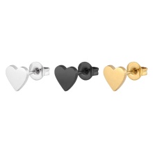 HYH Classic 18K Gold Heart Shaped Stainless Steel Stud Earrings