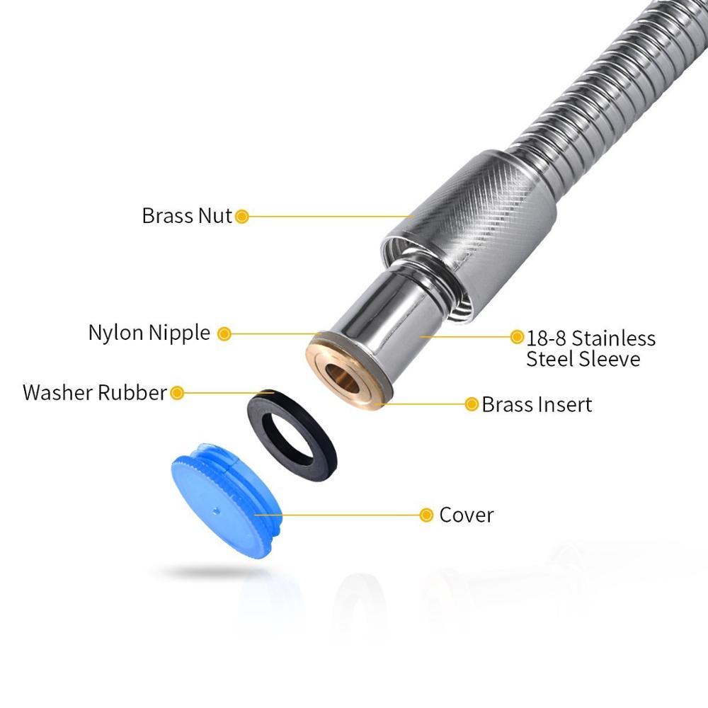 flexibler Verlängerungs-Duschschlauch aus Edelstahl mit Doppelverschluss