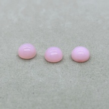 Natural Pink Opal Round Flat Bottom Loose Stones