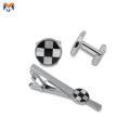 Set cufflink pin pengikat perak logam