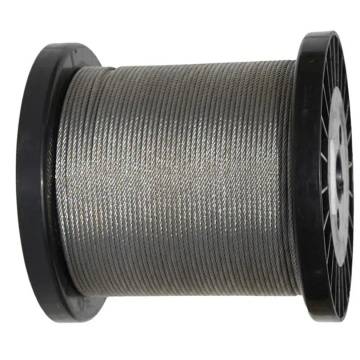 Plastic coated steel wire rope for guide pulley