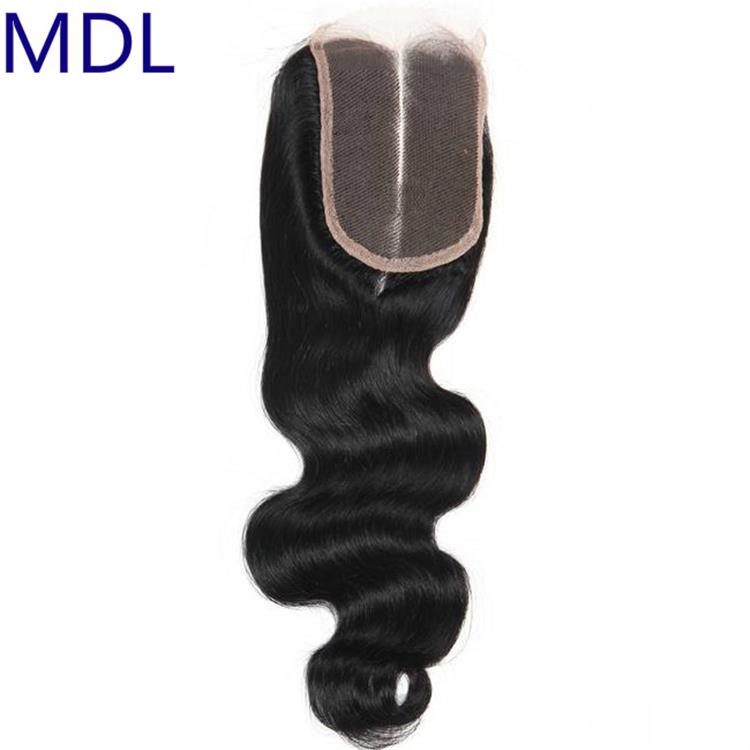 Virgin Indian Human Hair Cheap Top Quality Natural Color 4*4 Body Wave Lace Closure