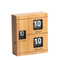 Bamboo flip clock with book shape