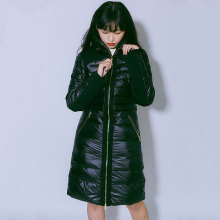 Female`s 100% Nylon long down jacket
