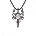 Retro Double Dragon Sword Style Pendant Necklace