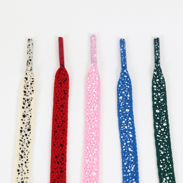 Colorful Splatter Boot Laces - Wellace Flat Speckled Shoelaces