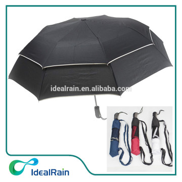 27inch double layer vented compact golf umbrella with a strap bag